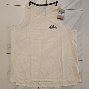 NIKE TRAIL Dri-FIT Trail Singlet-Coconut Milk/Black (Men's XL)